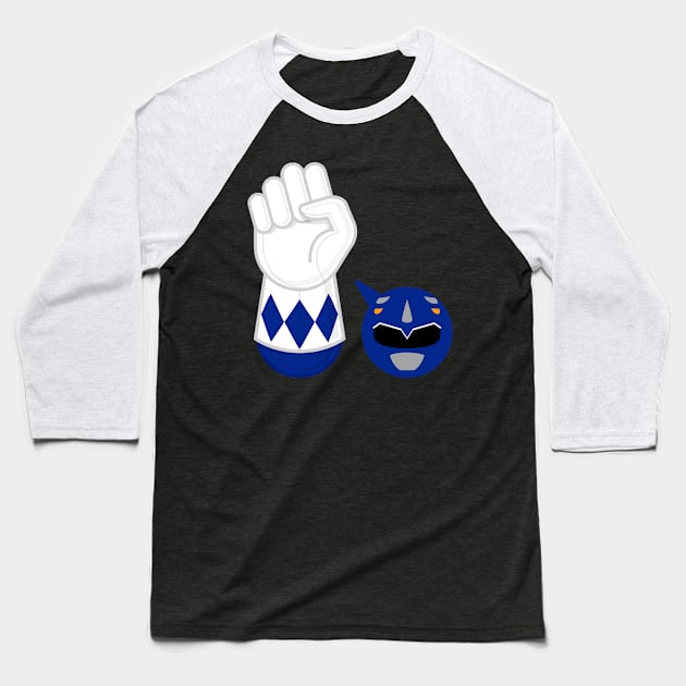 BLUE RANGER hand-power Baseball T-Shirt by LuksTEES